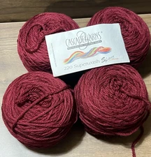 Cascade 220 SPORT Yarn RED 855 100 % Super Wash Merino 50gr / 136yds ea Set of 4