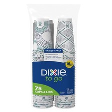 Dixie To Go 16 oz. Paper Cup with Leak-Resistant Lid, 75 ct.