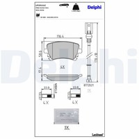 Delphi Bremsbelagsatz Scheibenbremse LP1911LC FüR VW Transporter T5 Bus 7HB 7HJ