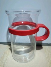 Bodum Bistro Glass Coffee Mug Large Size Red Handle Rare Vintage Retro Barista