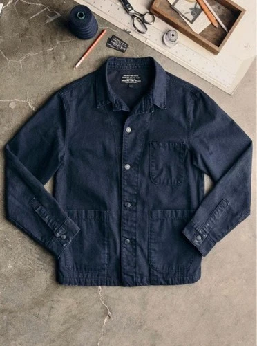 Imogene + Willie Chore Jacket Men's Size M Blue Cotton Workwear Button Jacket image 6