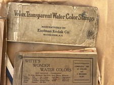 ANTIQUE EASTMAN KODAK HAND COLORING VELOX WATERCOLOR STAMPS MUSEUM QUALITY RARE