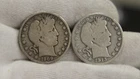 1913 D,1909 S  US Barber Silver Half 50c G (Cleaned)