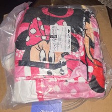 Disney Minnie Mouse Pink  Black Bedding Set Blanket Throw