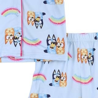 Juego de pijama de 2 piezas para niñas Centric Brands Bluey & Bingo - Top con cuello abotonado y... - Imagen 10 de 14