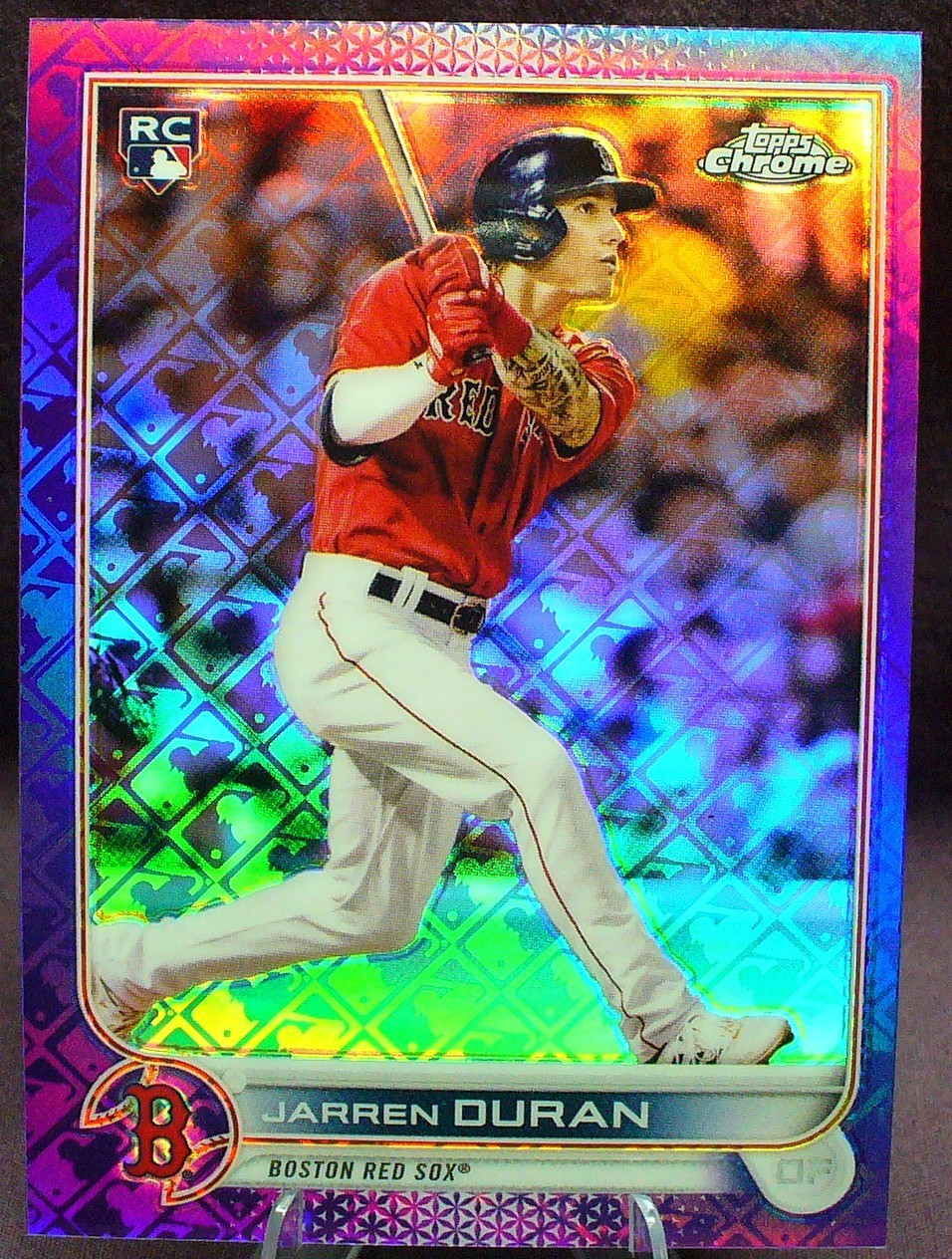 JARREN DURAN 2022 Topps Chrome #4 RC #'d /250 Purple Logofractor FREE Mag Holder