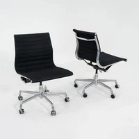 2018 Herman Miller Eames Aluminum Group Armless Desk Chair Black Fabric 6x Avail