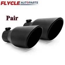 Pair 2.5Inch Exhaust Tip 2 1/2" Inlet 4" Outlet 9" Length Stainless Steel Pipe