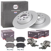 ABS Bremsscheiben BelÄGe SÄTtel Hinten Passend FüR VW Golf 5 6 Touran Leon A3
