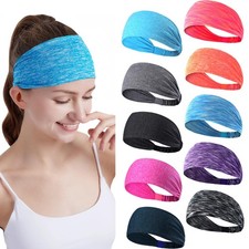 Workout Headbands For Women Sports Sweatbands Yoga Hairbands Fitness 10 PCS