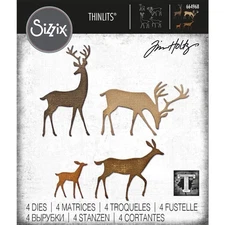 Darling Deer Sizzix Thinlits Christmas Reindeer Die Set Tim Holtz 664968 NEW!