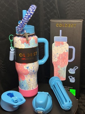 Rare Coldest 36oz MAGNOLIA Limited Edition Water Bottle NIB w/ Boot Cord & Min
