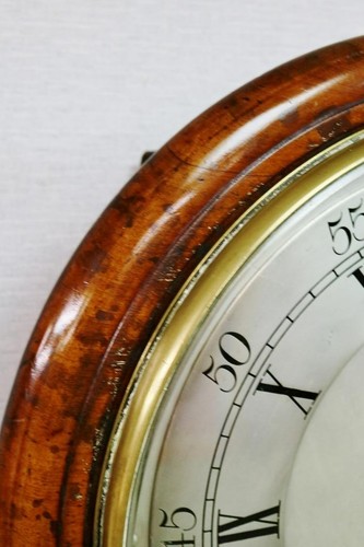 Antique English Johnson Of London 8 Day Fusee Walnut Railway Dial Wall Clock - Picture 6 of 19