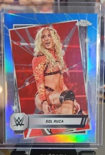 2025 Topps Chrome WWE - Sol Ruca #24 Red & Blue Refractor