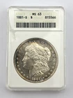 1881-S Morgan Silver Dollar ANACS MS63