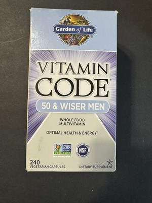 Garden of Life Vitamin Code 50 & Wiser Men Multivitamin Supplement - 240...