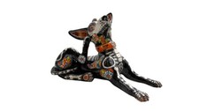 Talavera Xoloitzcuintle Xolo Perro Escultura Arte Popular Multicolor Lindo Mexicano 11"