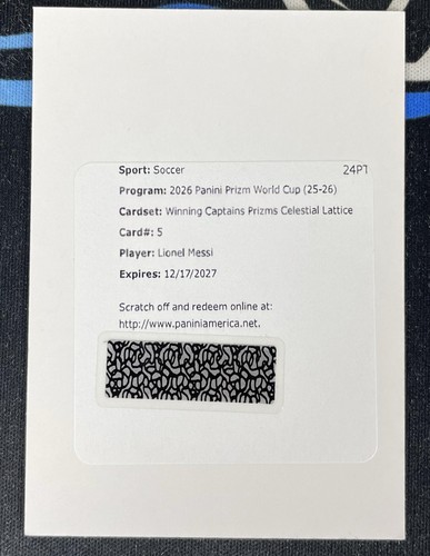 2026 Prizm FIFA World Cup Lionel Messi Auto Winning Captains Celestial Lattice