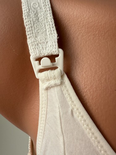 Cake Lingerie Balcony Style Flexible Wire Embroidery Nursing Bra White 38D NWT - Picture 6 of 18