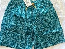 crewcuts by J.Crew NWT Boys Teal Floral Swim Shorts Drawstring Mesh Size 6