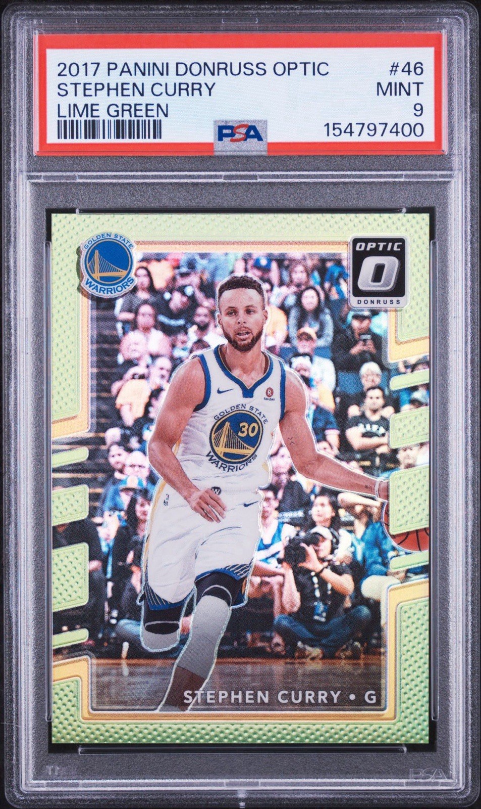 2017 Panini Donruss Optic Stephen Curry #46 Lime Green /175 PSA 9 MINT