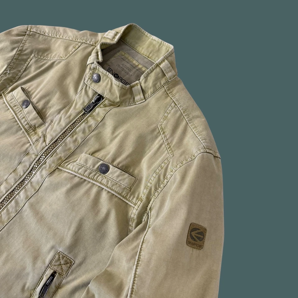 Chaqueta Bomber Energie Vintage Racing Desteñida Y2K Avant Garde Foto 3 de 4