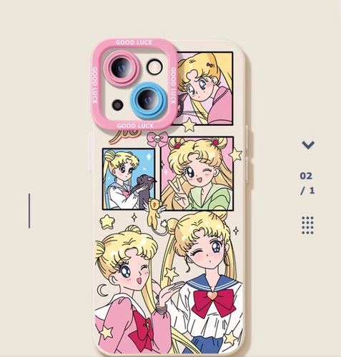 Lovely Sailor Moon Phone Case For iPhone 16 Pro Max 11 12 13 14 15 Mobile Cover - 第 1/4 張圖片