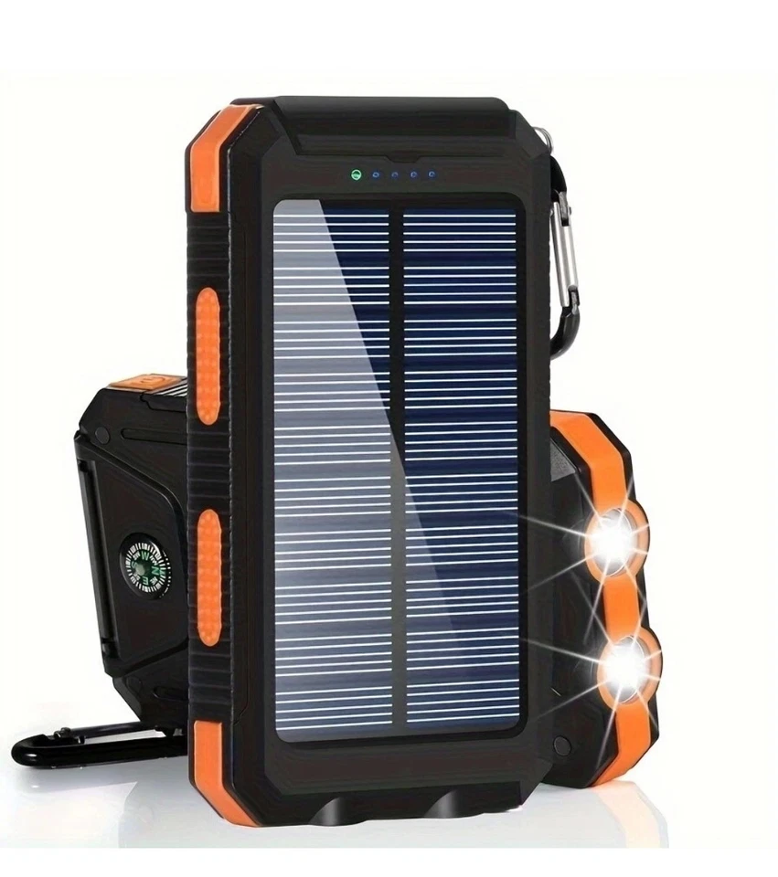 Cargador de energía solar con linterna y brújula 19800 mAh envío rápido vendedor de Estados Unidos Foto 2 de 4