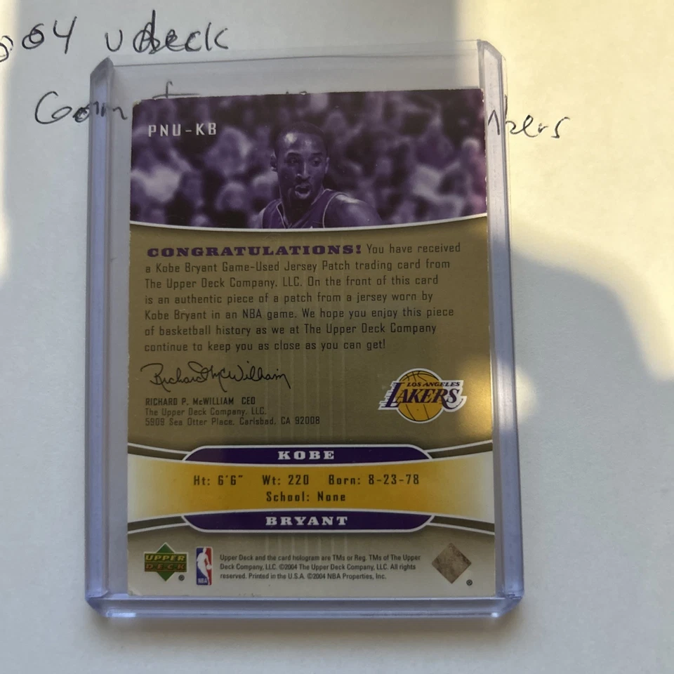Kobe Bryant 2004 Game Jersey Patch Numbers - Image 2 of 4