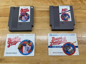 Vintage Nintendo Lot of 2 NES Bases Loaded 1 & 2 Second Season w Manuals Working