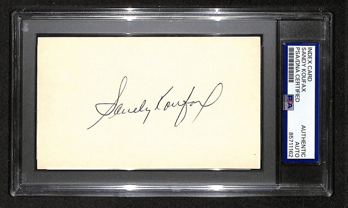Sandy Koufax HOF Signed/Autographed 3x5 Index Card PSA/DNA Dodgers BA204630