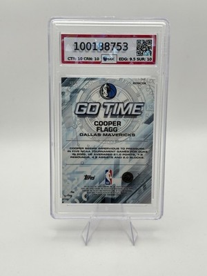 2025 Topps Chrome Cooper Flagg RC Go Time Refractor Graded GGC Gem