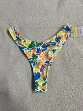Wild Fable Women’s Colorful Floral Bikini Swim Bottoms XS Low Rise Ultra Cheeky