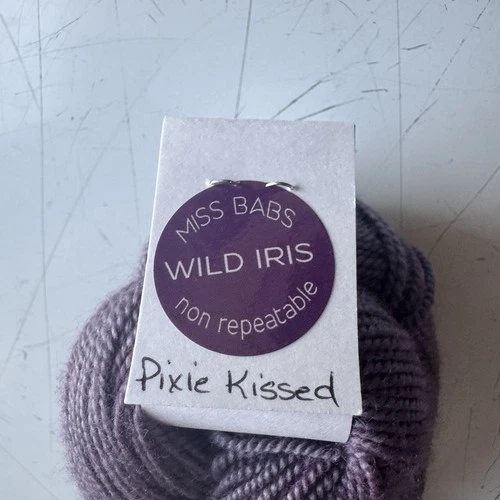 Miss Babs Avon Fingering Yarn Wild Iris Pixie Kissed Merino Silk Skein 490yd image 3