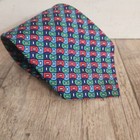 TURNBULL & ASSER Men's 100% Silk Necktie ENGLAND Geometric Blue / Navy / Red