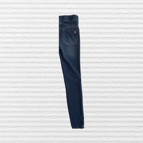 Justice Girls Legging Jeans Faded Dark Wash Blue Chambray Pull-on Size 10 Slim - Picture 10 of 11