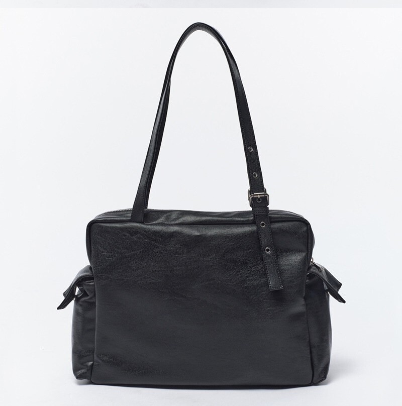 SAMO ONDOH Pocket utility bag L nappa BLACK / 100% NEW