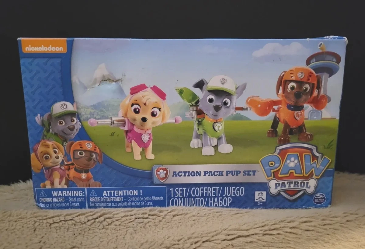 Paw Patrol Action Pack Pups Figure Set 3pk Skye Zuma Rocky