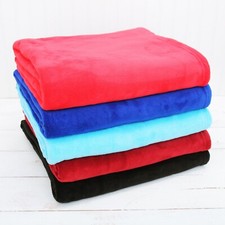 PLUSH FLEECE BLANKET THROWS - 50" X 60" - SOFT FUZZY COZY - 14 COLOR OPTIONS