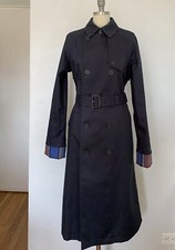 Nwt Jw Anderson Iniqlo Unisex Navy Blue Plaid Reversible Trench Small