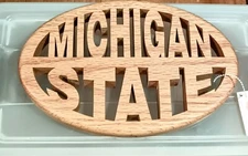 Michigan State Spartans Beautiful Art Piece and Functional, Handcut From Red Oak