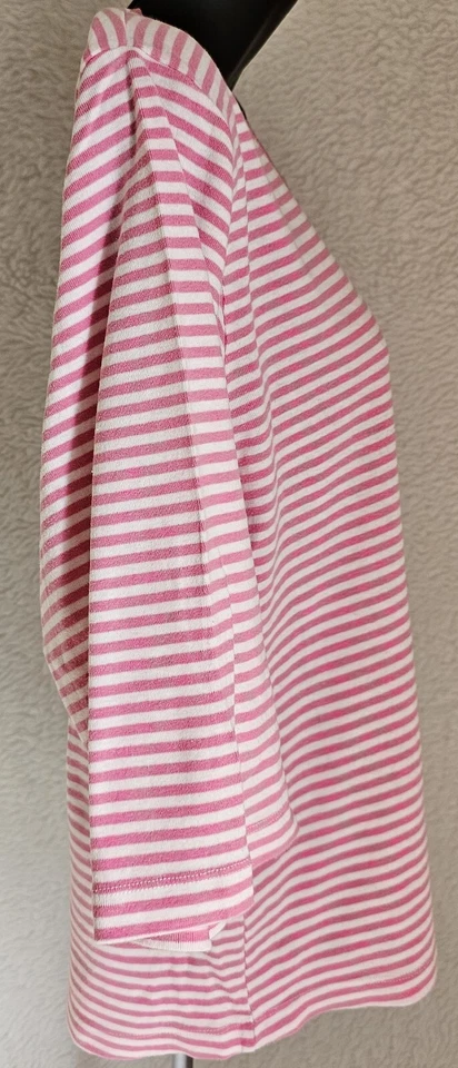 Camisa blusa Hanes para mujer talla XL X grande blanca rosa a rayas Foto 4 de 4