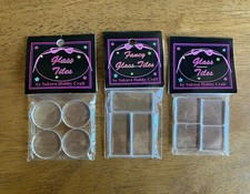Sakura Crafts FANCY GLASS TILES Clear 1  Squares, Circles, 1.5  Rectangles 5 mm