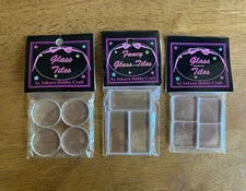 Sakura Crafts FANCY GLASS TILES Clear 1” Squares, Circles, 1.5” Rectangles (5 mm