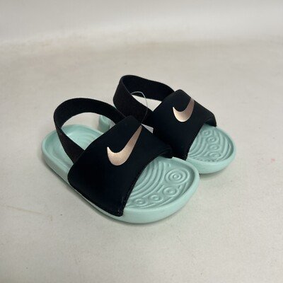 Nike Kawa Slide Sandals TD “Mint Black” BV1094-010 5C New