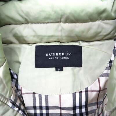 BURBERRY BLACK LABEL Puffer Jacket M Beige Nylon Coyote Fur