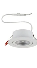 Slim Spot 4 in. 3000K New & Remodel Canless Recessed Integrated LED Kit Shallow