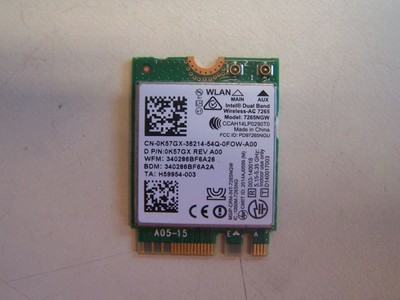 Intel Dual Band Wireless Ac 7265 7265ngw Bluetooth 4 0 Wifi Card 0k57gx Ebay