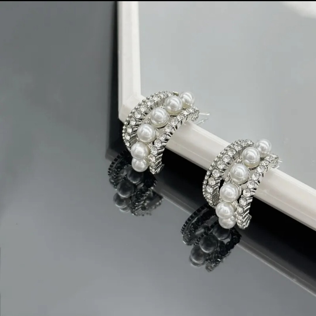 FILA Splendididi Orecchini Argento Sterling 925 Argento Sterling Cristallo Perla Stile C