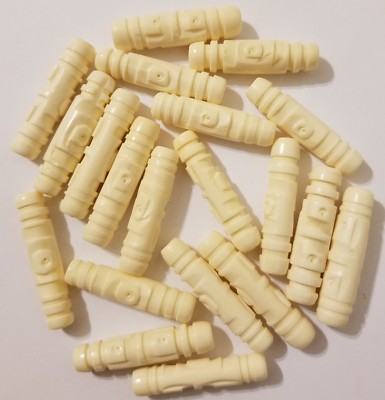 20 pcs Genuine Natural Bone Hand-Carved Tube Hair Pipe Jewelry Beads 38mm 1-1/2''